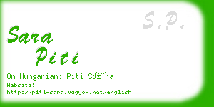 sara piti business card